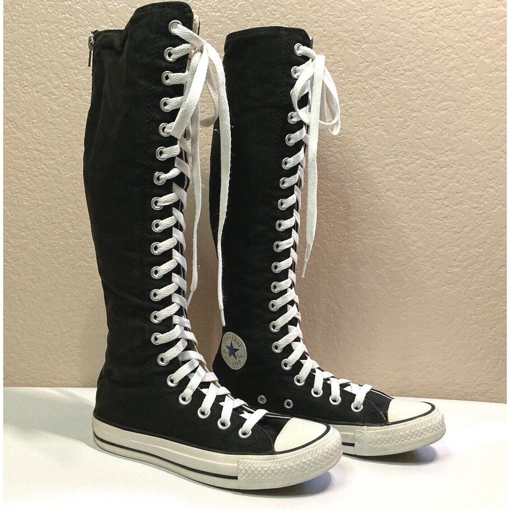 Converse All Star Chuck Taylor Black Knee High High-Top Sneakers Size 5 Tall